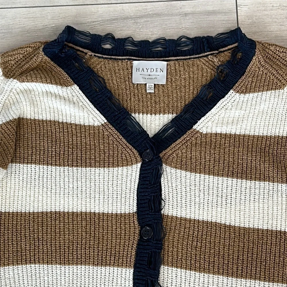 Hayden size s/m distressed cardigan sweater